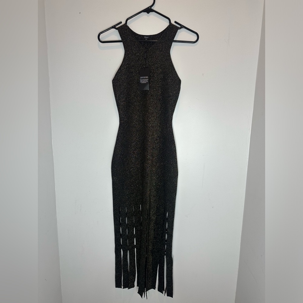 Rails Kaia Metallic Fringe Detail Knit Midi Dress - Picture 2 of 11